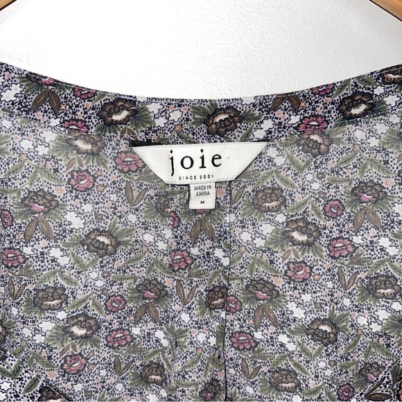 Joie Blouse Women's Size Medium Misty Lilac Ditsy Purple Long Sleeve Cotton Top - Picture 12 of 13